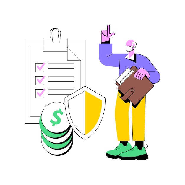 Ilustración de vector de concepto abstracto de seguridad financiera de ancianos