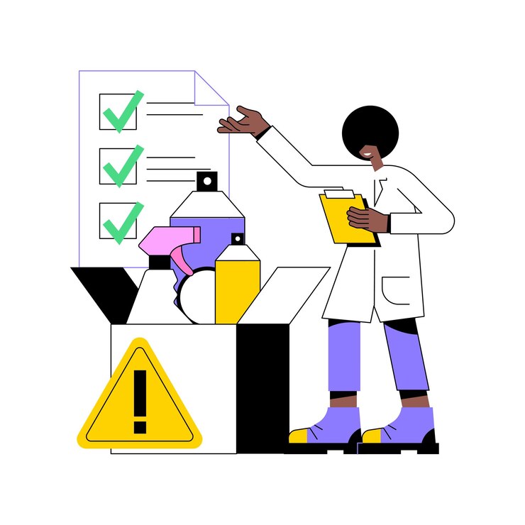 Vector ilustración de vector de concepto abstracto de seguridad de producto
