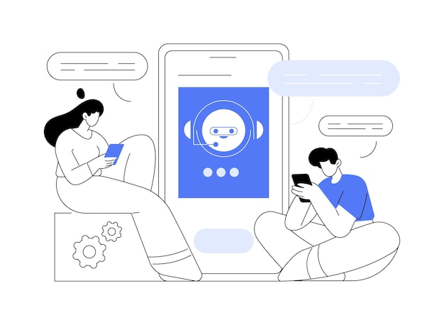 Ilustración de vector de concepto abstracto de servicio al cliente de Chatbot