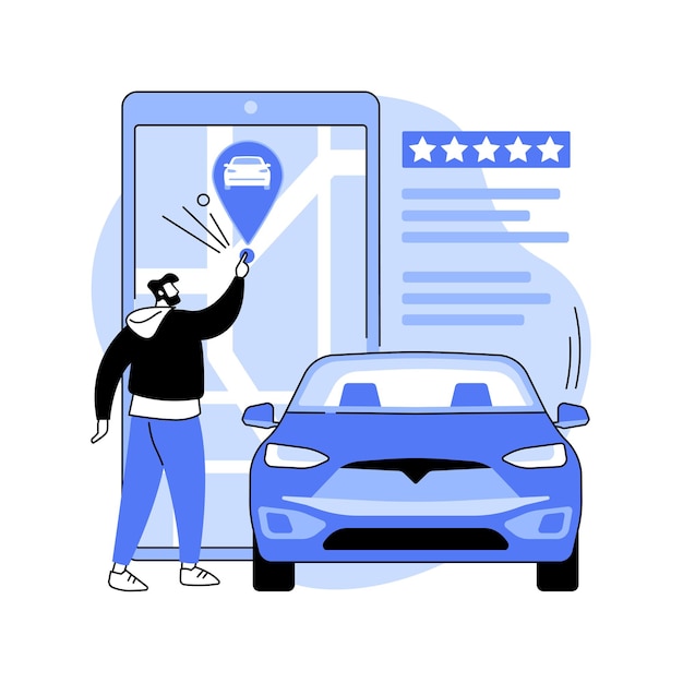 Ilustración de vector de concepto abstracto de servicio de carsharing