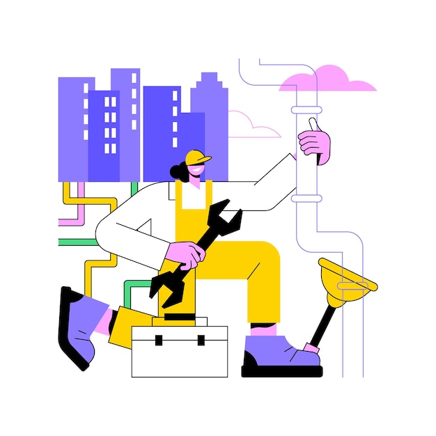 Ilustración de vector de concepto abstracto de sistema de alcantarillado