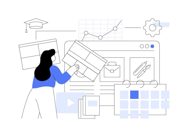 Ilustración de vector de concepto abstracto de sistema de gestión de aprendizaje