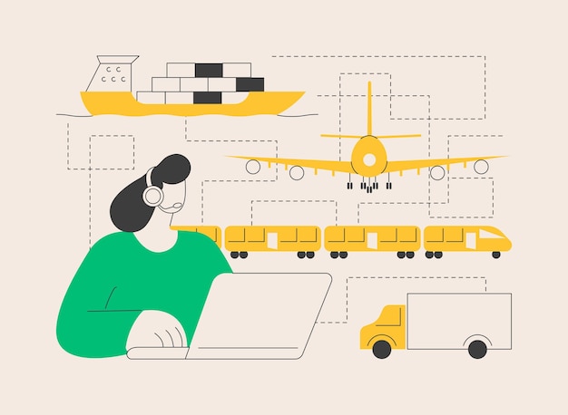 Ilustración de vector de concepto abstracto de sistema de transporte global