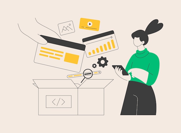 Ilustración de vector de concepto abstracto de software empaquetado