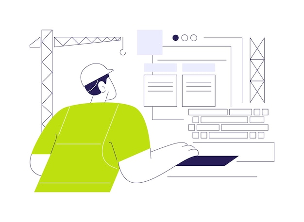 Ilustración de vector de concepto abstracto de software de gestión de construcción