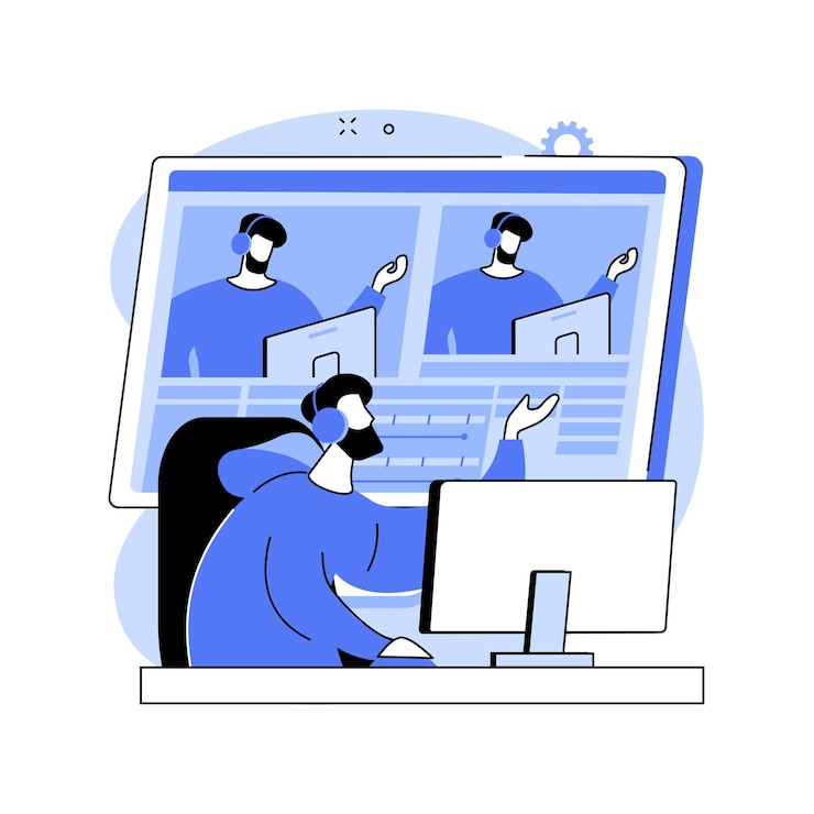 Vector ilustración de vector de concepto abstracto de software livestream