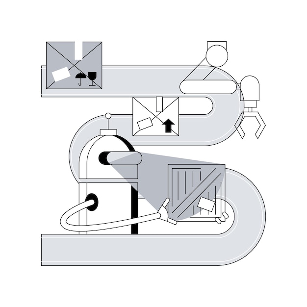 Ilustración de vector de concepto abstracto de sustitución de mano de obra