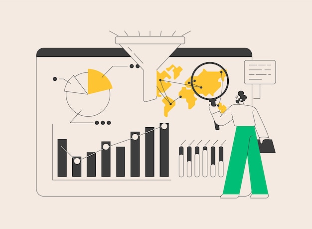 Ilustración de vector de concepto abstracto de tablero de inteligencia empresarial