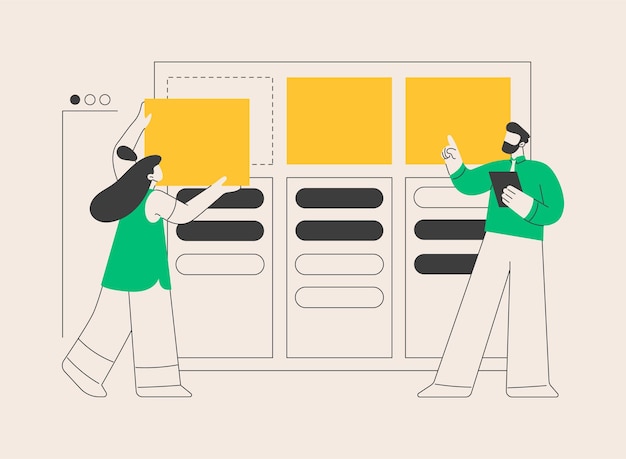 Ilustración de vector de concepto abstracto de tablero Kanban