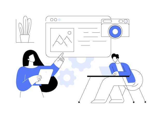 Ilustración de vector de concepto abstracto de taller de fotografía
