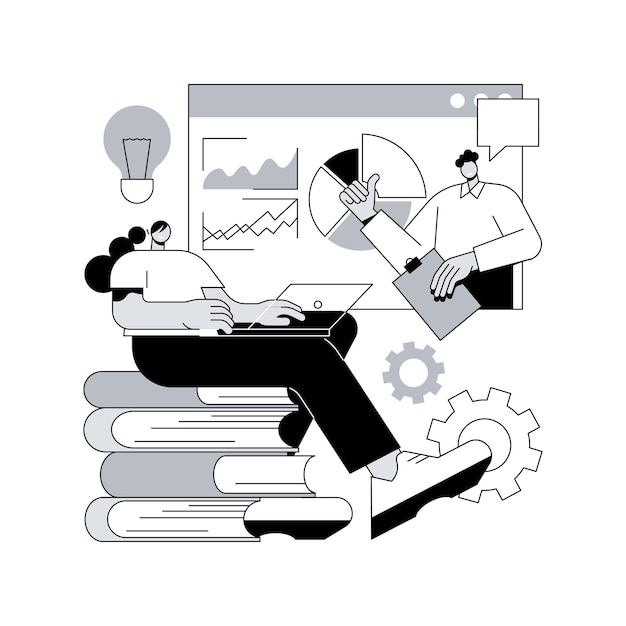 Ilustración de vector de concepto abstracto de taller en línea