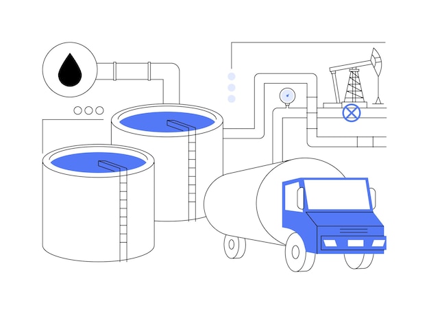 Ilustración de vector de concepto abstracto de tanques de aceite