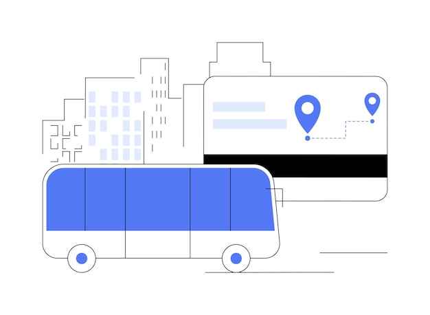 Vector ilustración de vector de concepto abstracto de tarjeta de pase de viaje de transporte público