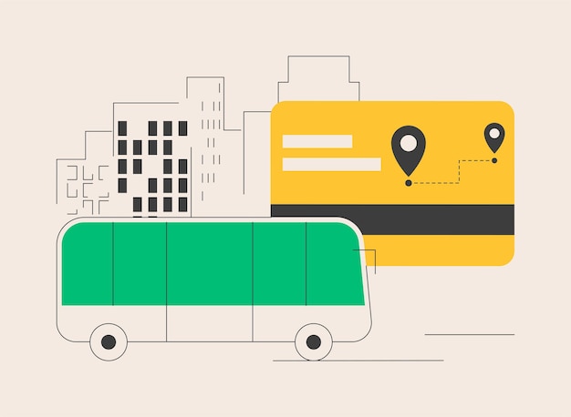 Ilustración de vector de concepto abstracto de tarjeta de pase de viaje de transporte público