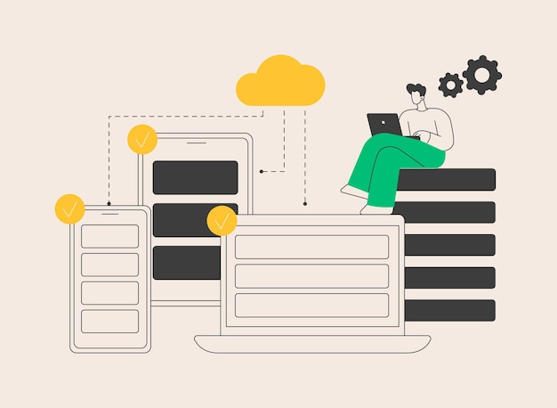 Ilustración de vector de concepto abstracto de tecnología SaaS