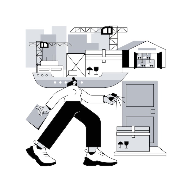Ilustración de vector de concepto abstracto de transporte interior