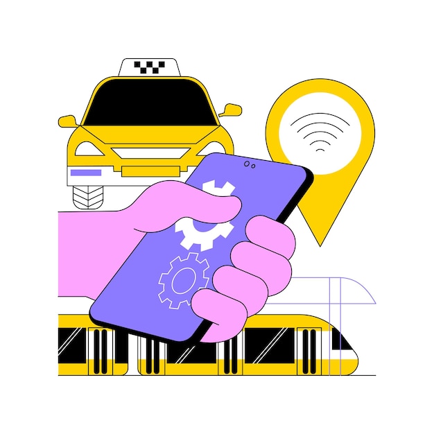 Ilustración de vector de concepto abstracto de transporte público autónomo