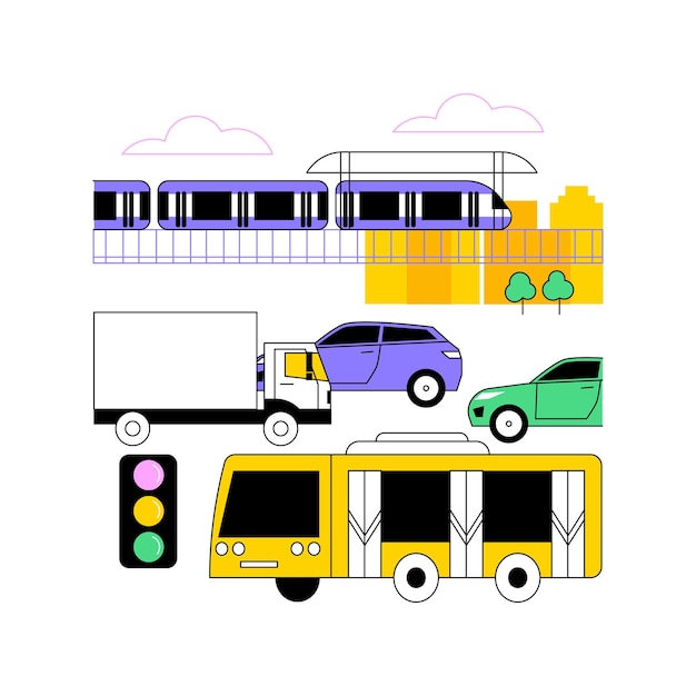 Ilustración de vector de concepto abstracto de transporte urbano