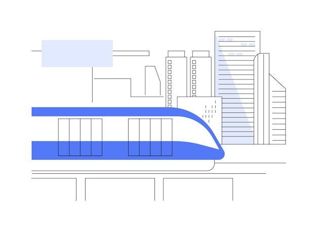 Ilustración de vector de concepto abstracto de tren monorraíl