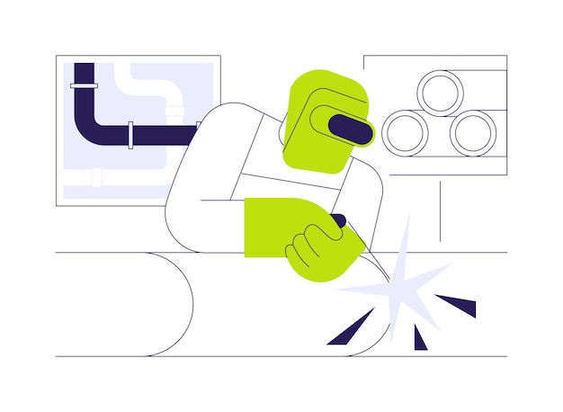 Ilustración de vector de concepto abstracto de tubos de soldadura