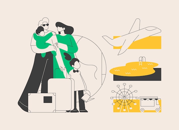 Ilustración de vector de concepto abstracto de vacaciones familiares