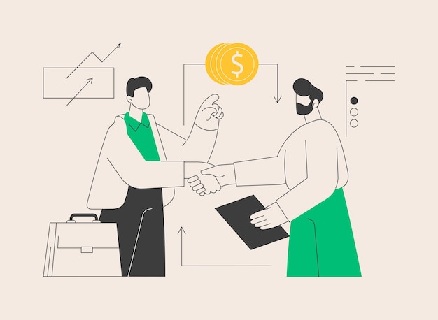 Ilustración de vector de concepto abstracto de ventas de empresa a empresa