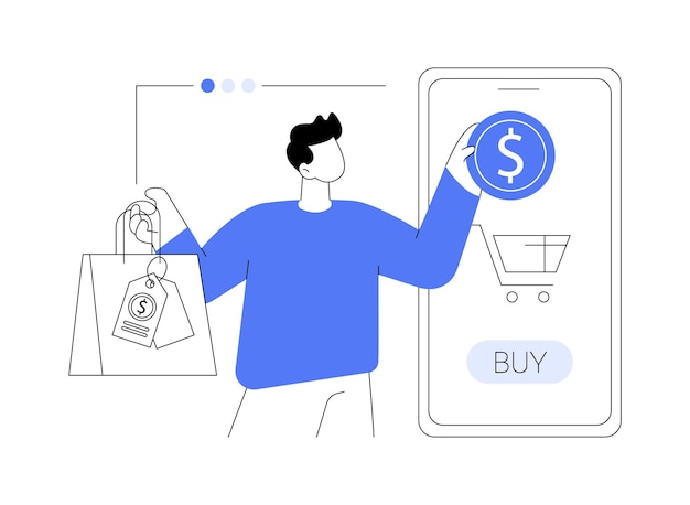 Ilustración de vector de concepto abstracto de ventas virtuales