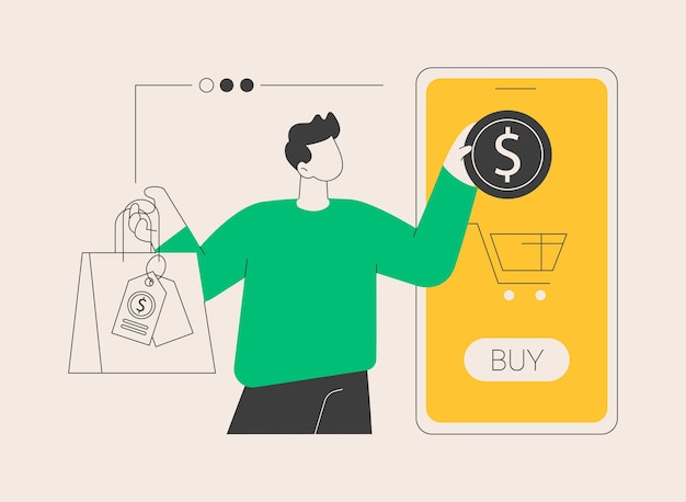 Ilustración de vector de concepto abstracto de ventas virtuales