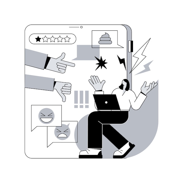 Ilustración de vector de concepto abstracto de vergüenza de Internet