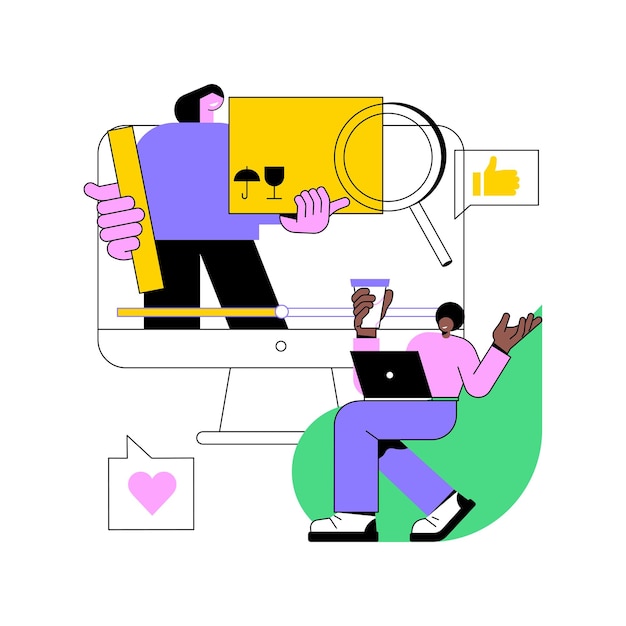Ilustración de vector de concepto abstracto de video unboxing