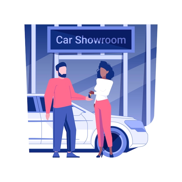 Ilustración de vector de concepto aislado de alquiler de coches