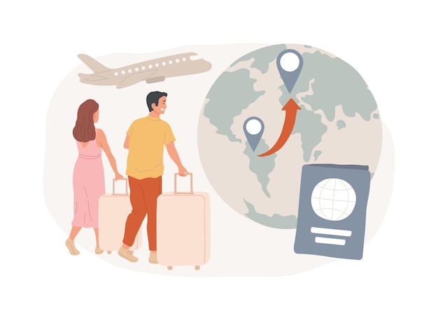 Ilustración del vector de concepto aislado de emigración