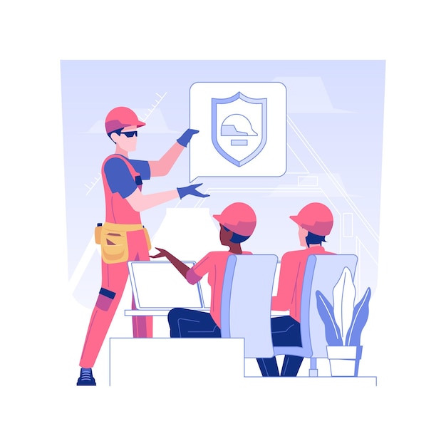 Ilustración de vector de concepto aislado de entrenamiento de seguridad en el lugar de trabajo