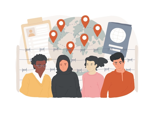 Ilustración del vector de concepto aislado de migración internacional