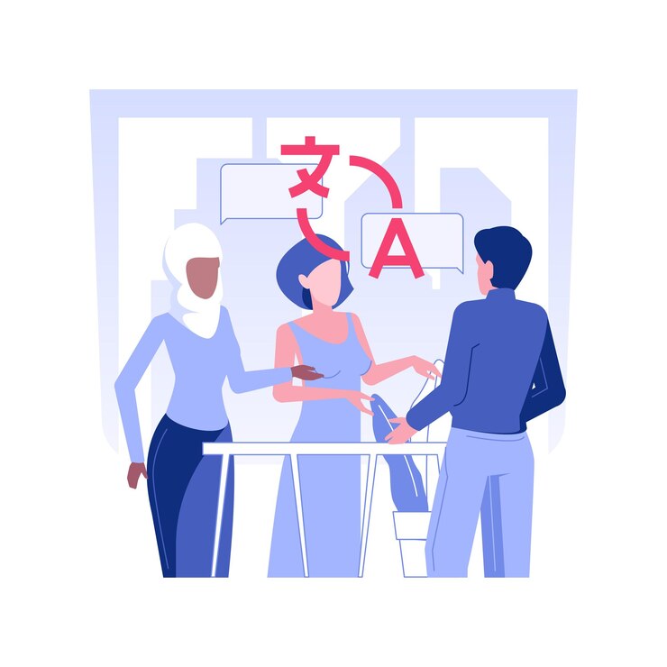 Vector ilustración de vector de concepto aislado de traductores de negocios