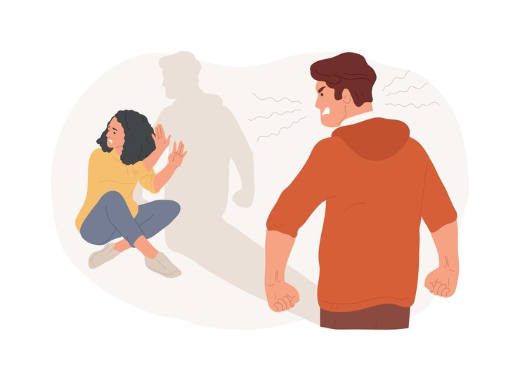 Vector ilustración del vector de concepto aislado de la violencia doméstica