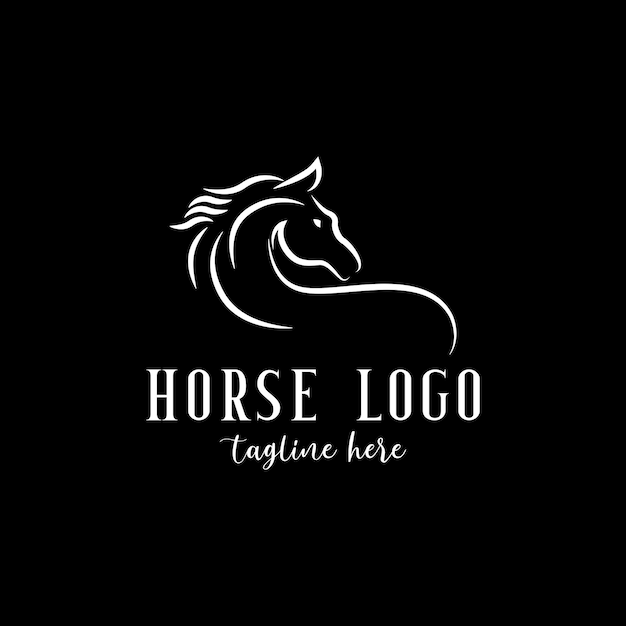 Vector ilustración de vector de concepto de diseño de logotipo de caballo