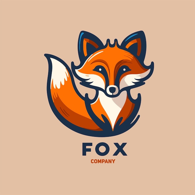Ilustración de vector de concepto de marca de logotipo de cabeza de zorro para la marca de la empresa de productos