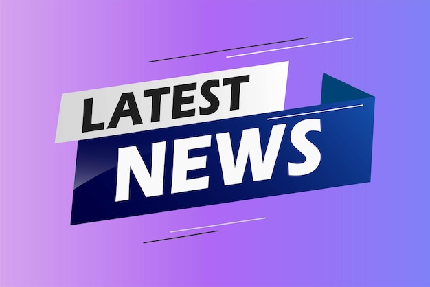 Ilustración de vector de concepto de palabra de últimas noticias con líneas azules estilo 3d futurista moderno