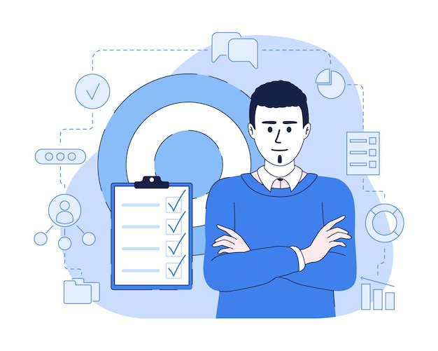 Ilustración de vector de concepto plano de carrera empresarial exitosa
