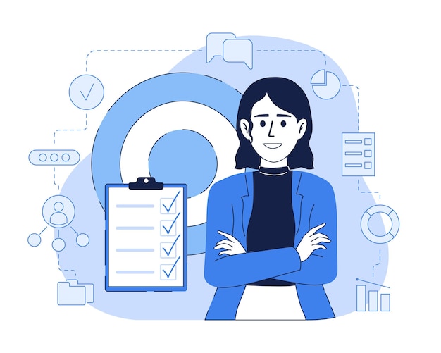 Ilustración de vector de concepto plano de empleado corporativo