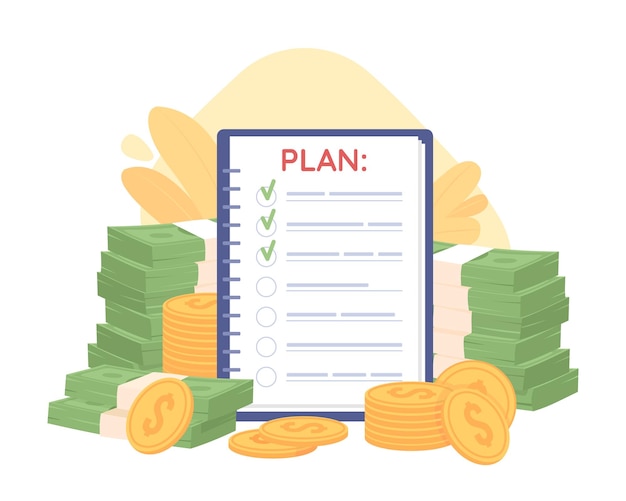 Ilustración de vector de concepto plano de plan de gastos
