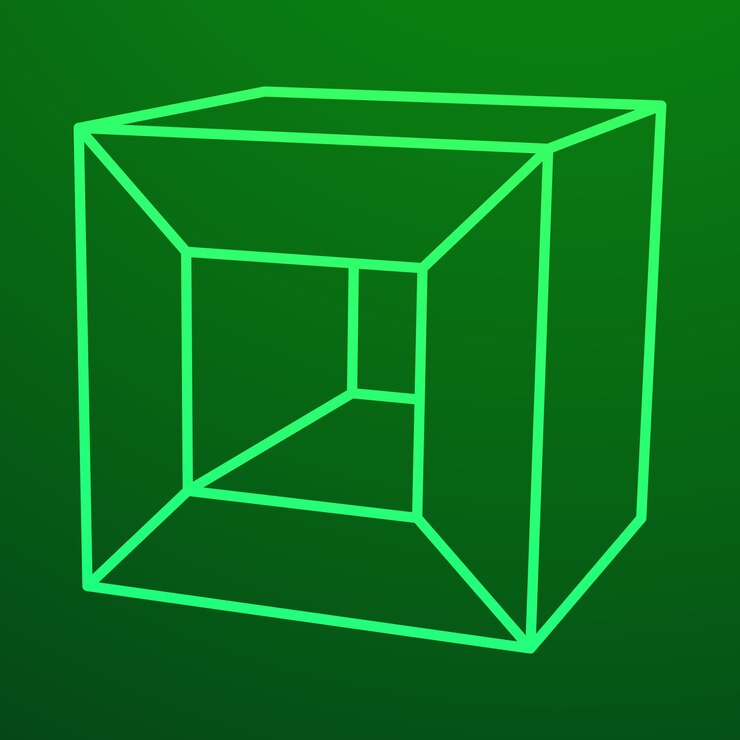 Vector ilustración de vector de concepto de visualización de datos digitales de elemento de cubo de polietileno baja de malla