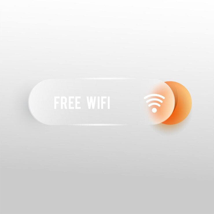 Vector ilustración de vector de concepto wifi gratis transparente glassmorph