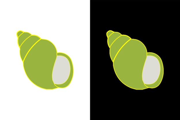 Vector ilustración de vector de concha de caracol dibujado a mano