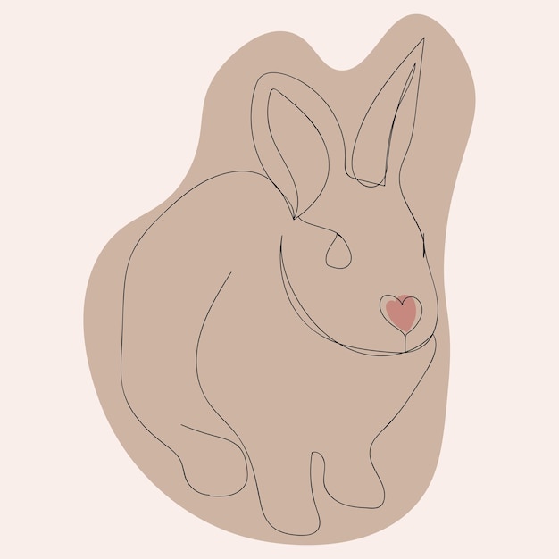 Ilustración de vector de conejo minimalista Conejo en estilo escandinavo año nuevo 2023 del conejo