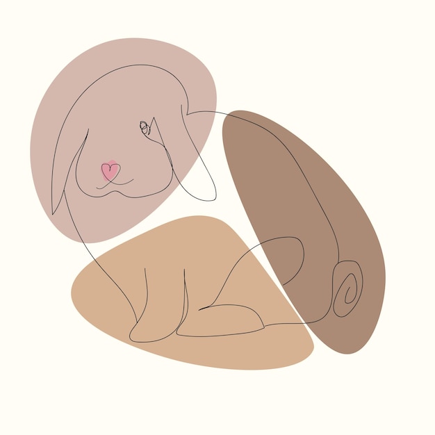 Ilustración de vector de conejo minimalista Conejo en estilo escandinavo Año nuevo chino 2023 del conejo
