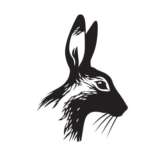 Ilustración de vector de conejo mínimo Icono de liebre de animal de conejito salvaje Logotipo moderno simple