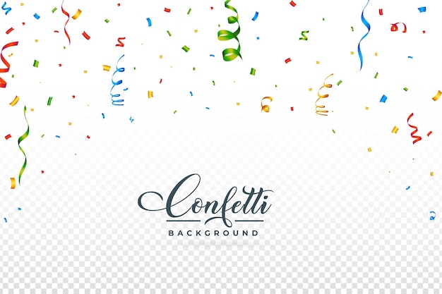 Ilustración de vector de confeti para el fondo del festival Confeti cayendo sobre fondo transparente Confeti azul dorado verde rojo sobre fondo transparente Evento de celebración y elemento de fiesta