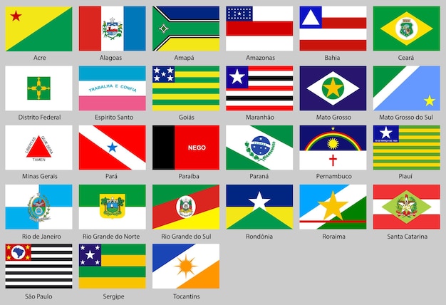 Ilustración de vector de conjunto de banderas de diferentes países